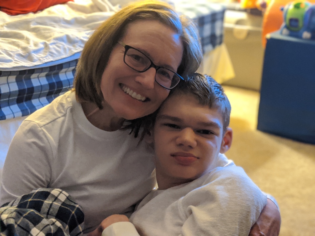 Cuddle time with Mom.