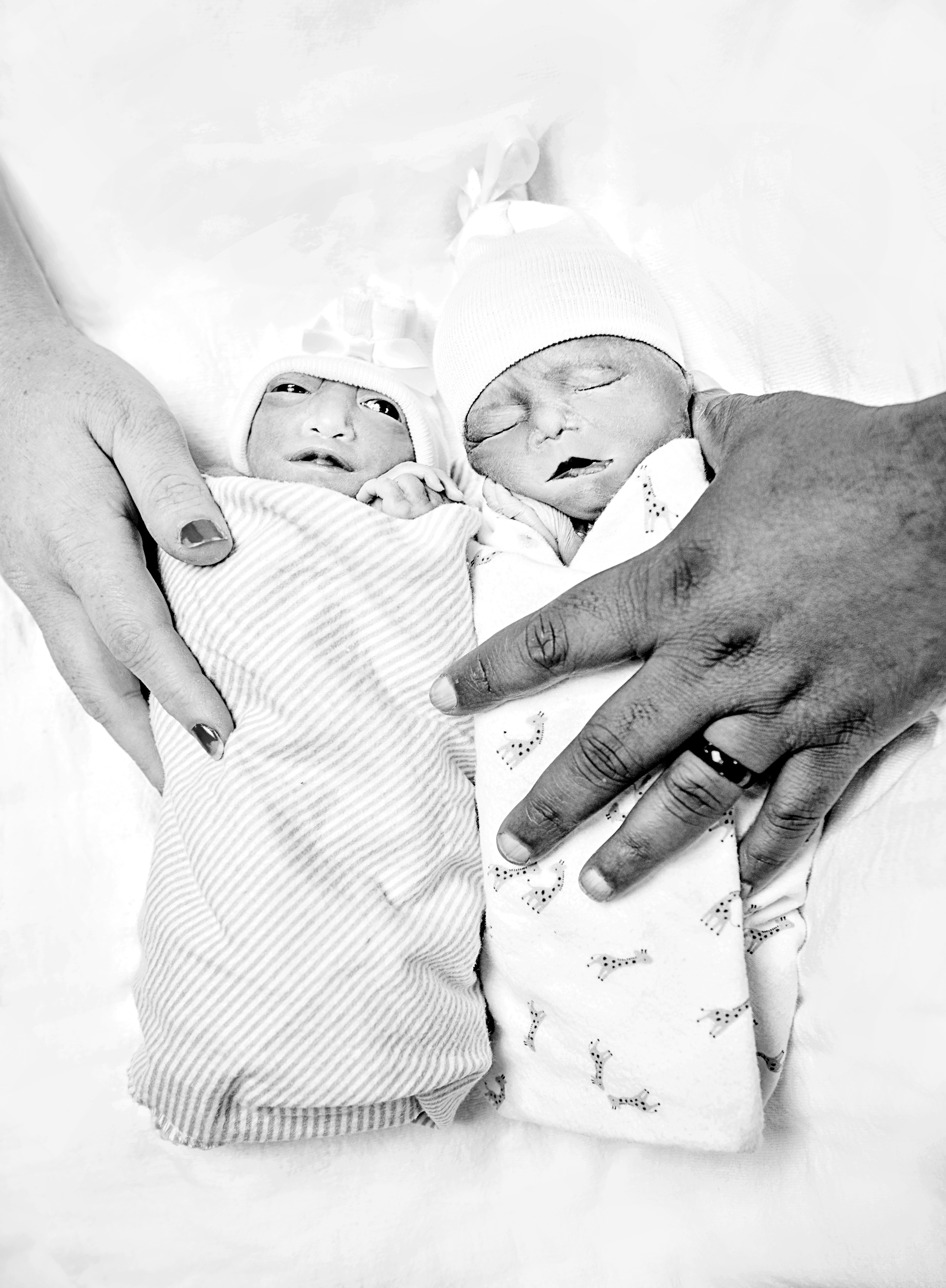 Jordan and Ariana with hands