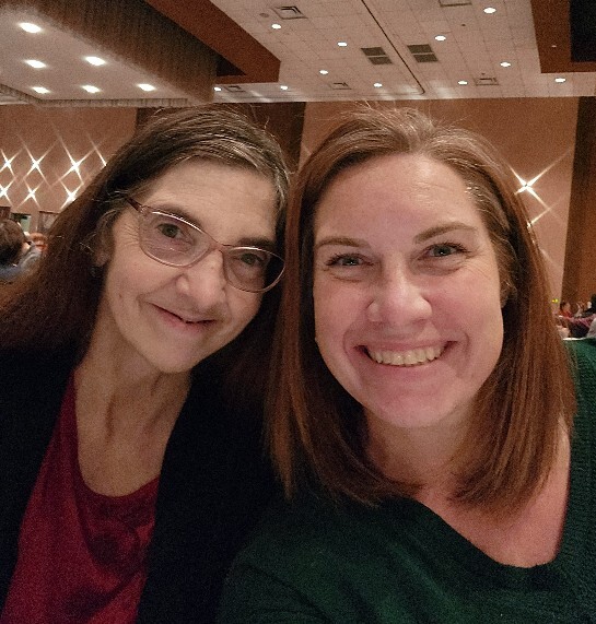 Dec 2023 - Mom and I at the holiday luncheon at the Independent Living facility