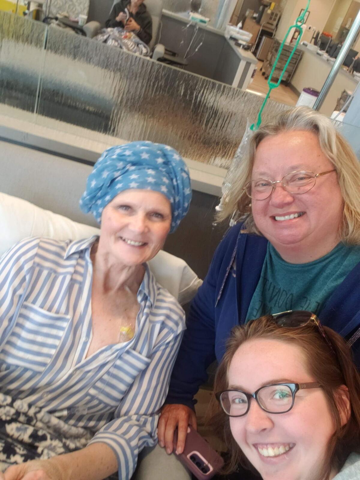 Friends at Chemo Treatment to Support her