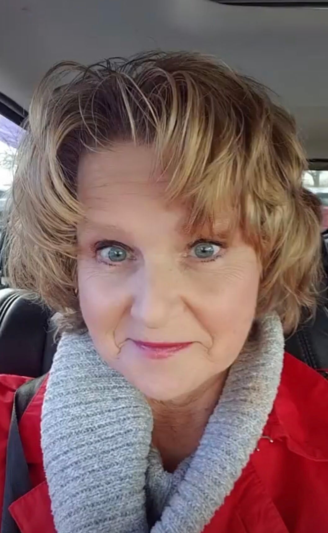 Julie after her hair grew back