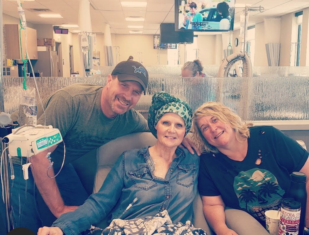 Chemo Treatment - Hubby and Sister-in-Law with her