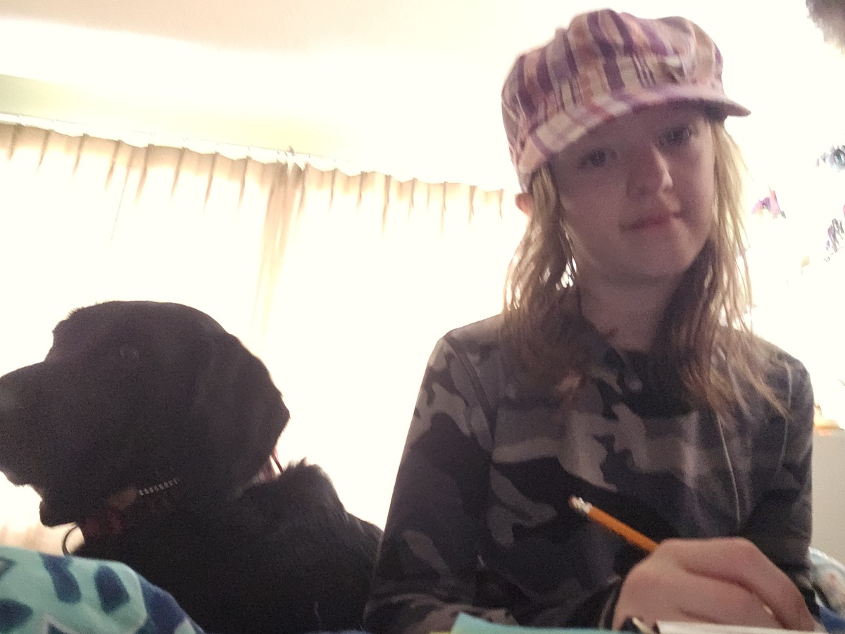 Just a girl and her dog. Kaelyn and Zym...BFF!