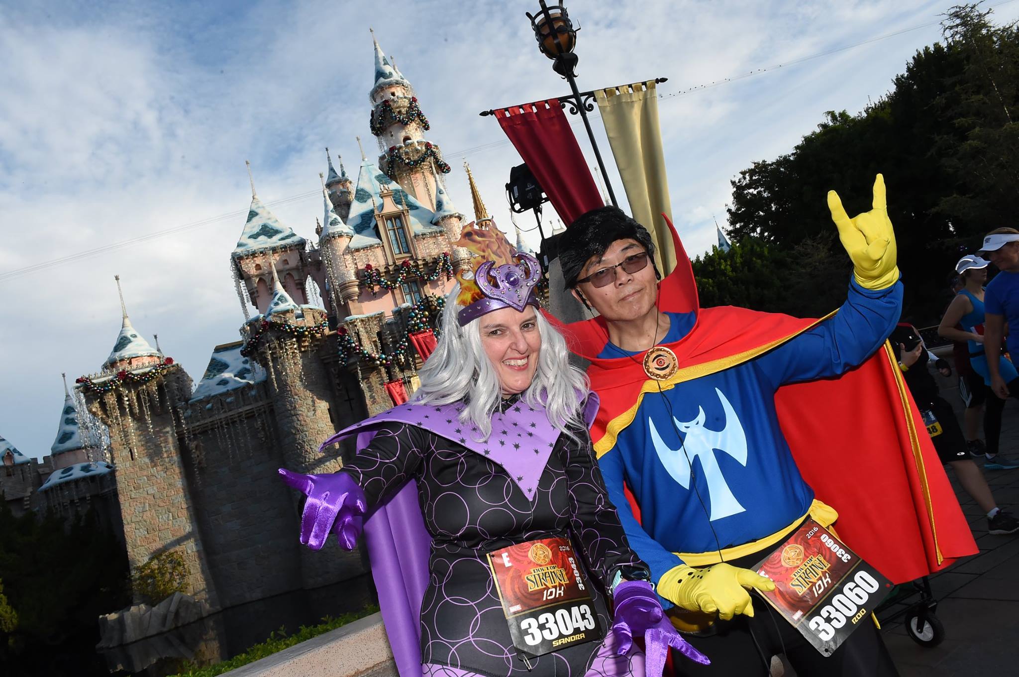 Sandy running at Disneyland as Clea with Dr Strange