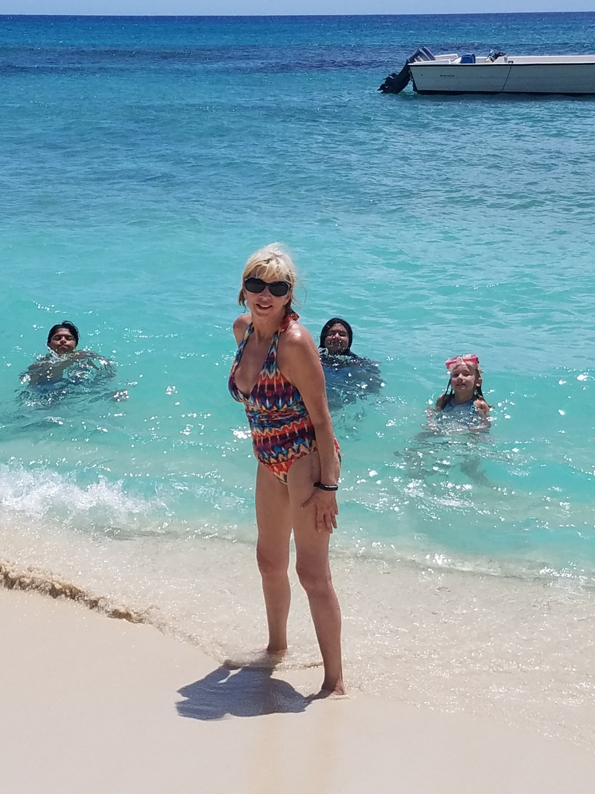 Beautiful Grandma with her grandkids in the DR