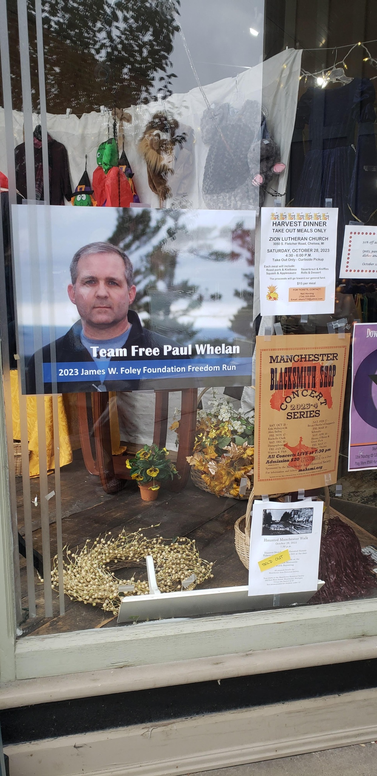 2023 Foley Freedom Run Team Whelan Sign in Manchester (MI) Store Front