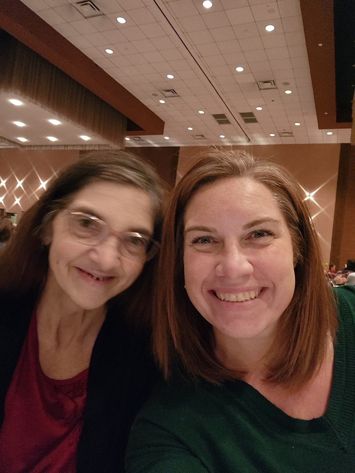 Mom & me at the Christmas Party where she was independent living