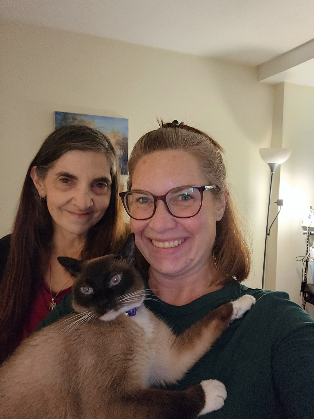 Christmas Evening - Mom, me & her kitty, Carmen