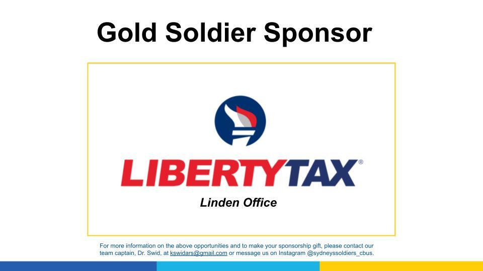 Thank you to generous sponsor, the Liberty Tax Linden Office!