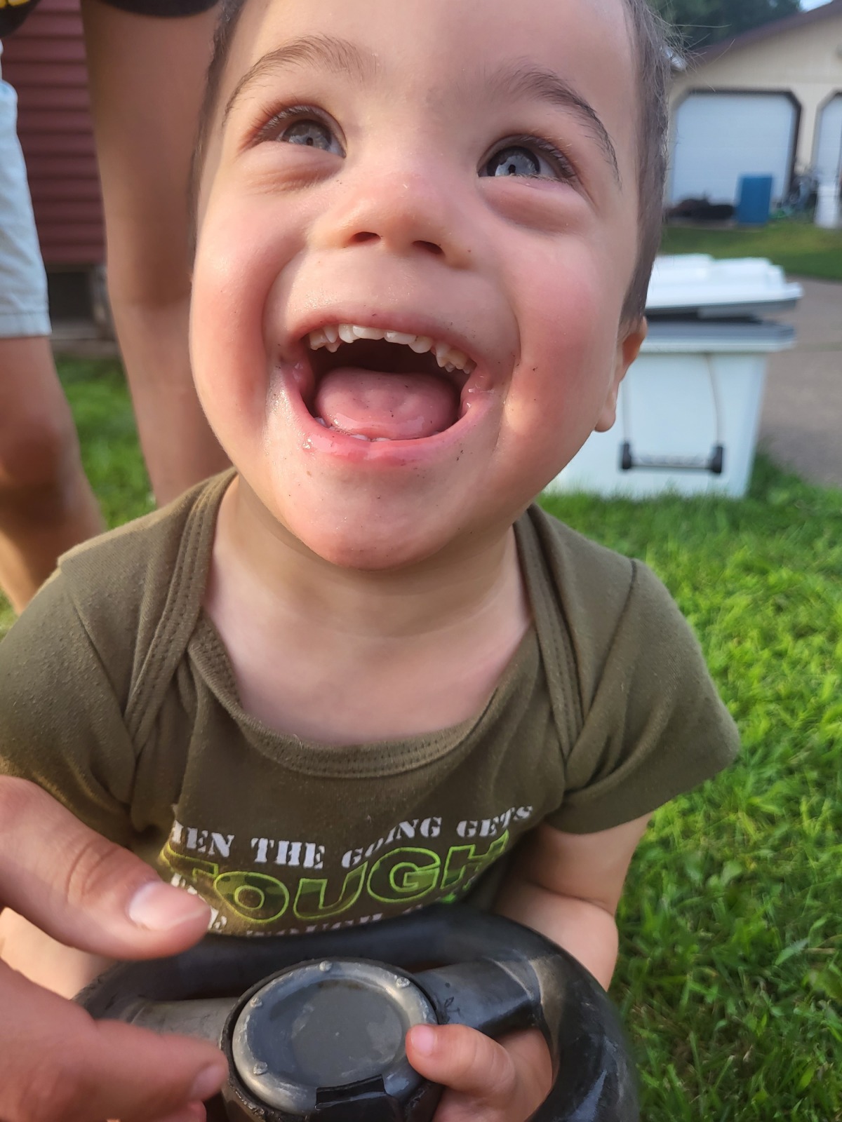 Theo loves his roller coaster!