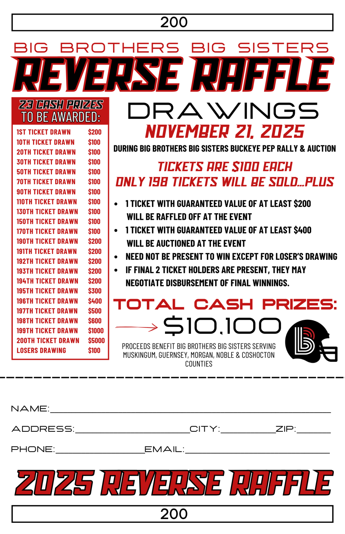 Reverse Raffle Ticket #200