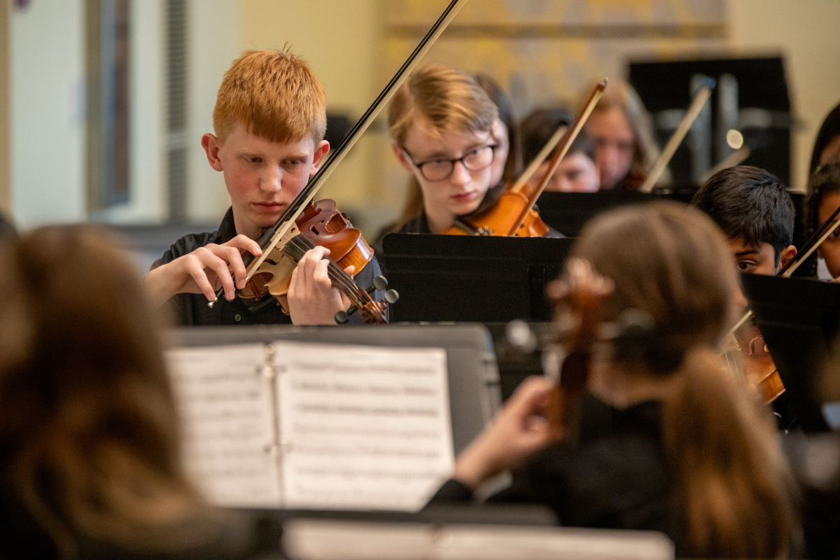 Sinfonietta rehearsing for the Spring Concerts