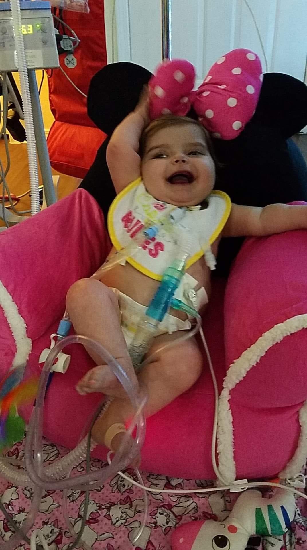 Finally home from another long hospital stay. This was her reaction to sitting in her chair for the first time in a while. lol