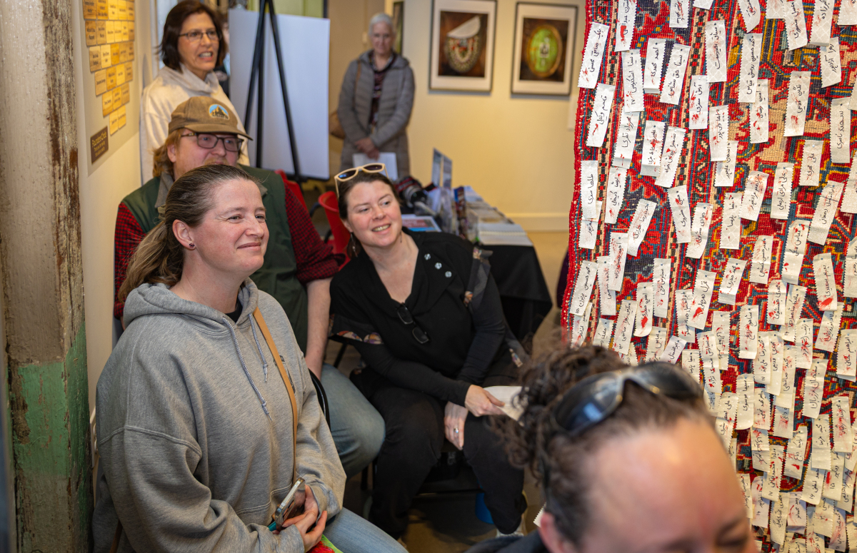 Visitors experience Mahsa Attaran's STATE OF ALARM.
