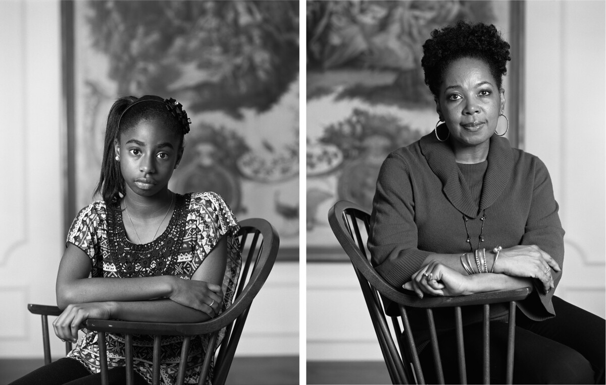 Dawoud Bey, Taylor Falls and Deborah Hackworth, 2014 (From the series, The Birmingham Project). Pigmented ink photographs (Diptych). © Dawoud Bey. 