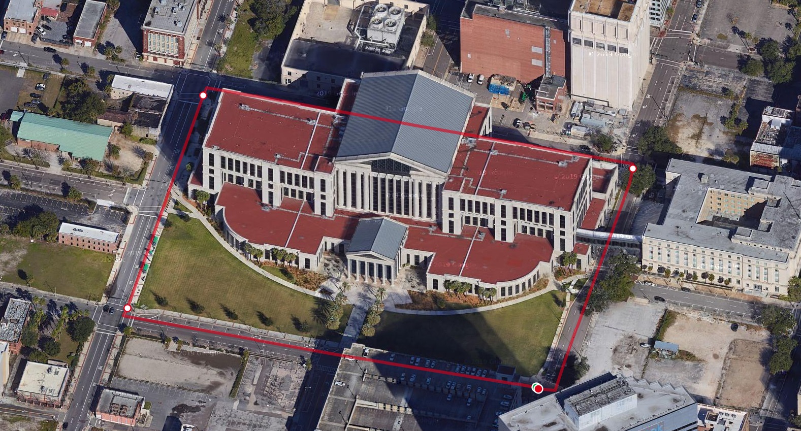 Map/Course: Freed to Run Challenge 1/2 Mile loop around the Duval County Courthouse.