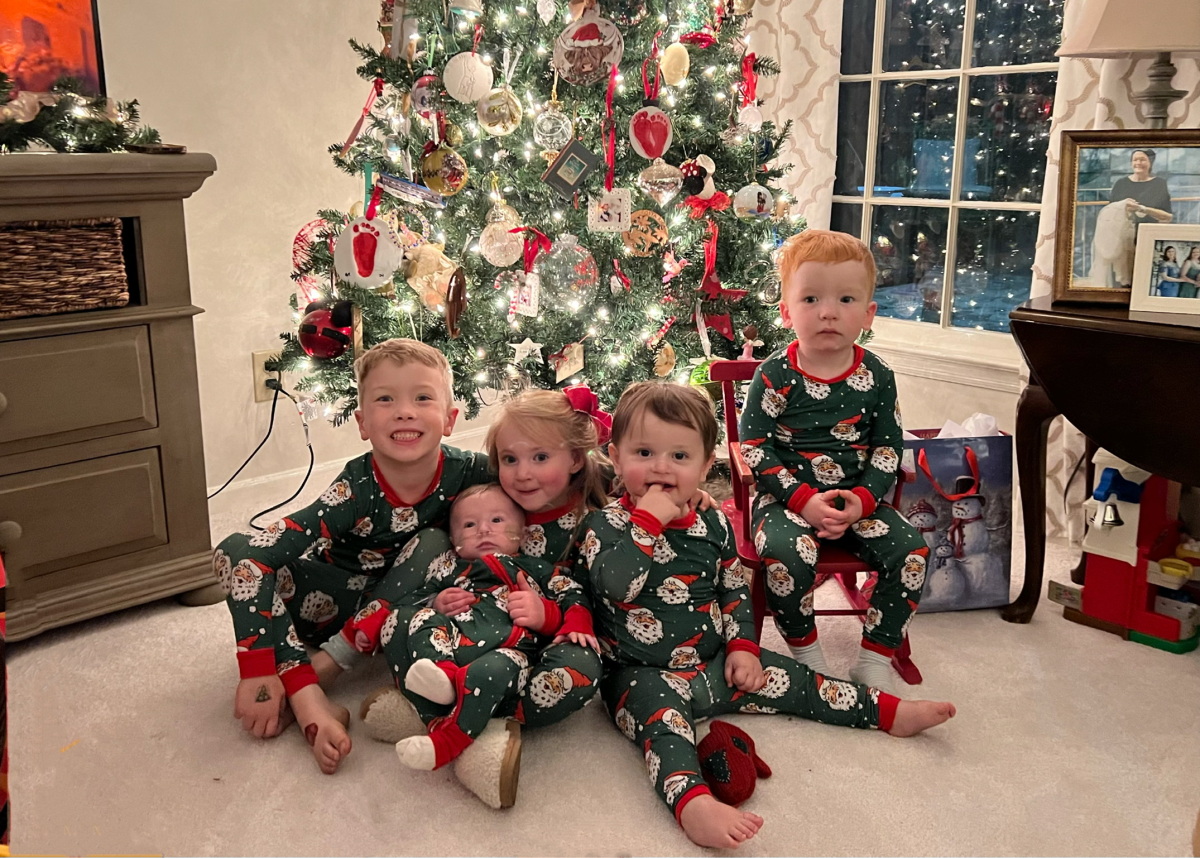 Cutie Cousins in Matching Christmas PJs