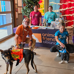 Torchy and Phantome during a BrewPawPaw outreach event at SweetWater Brewing