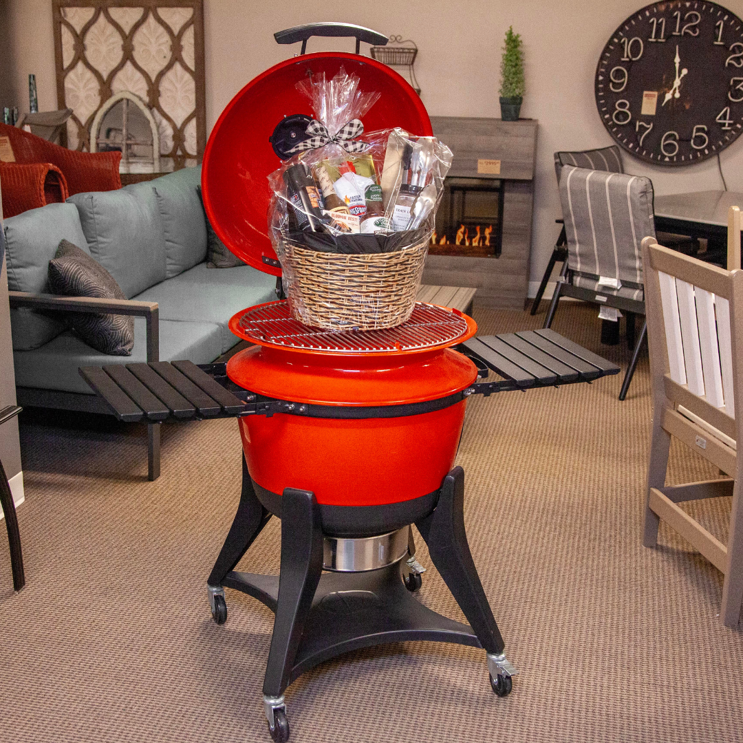 Charcoal Grill & Grill Basket — perfect for summer cookouts! 