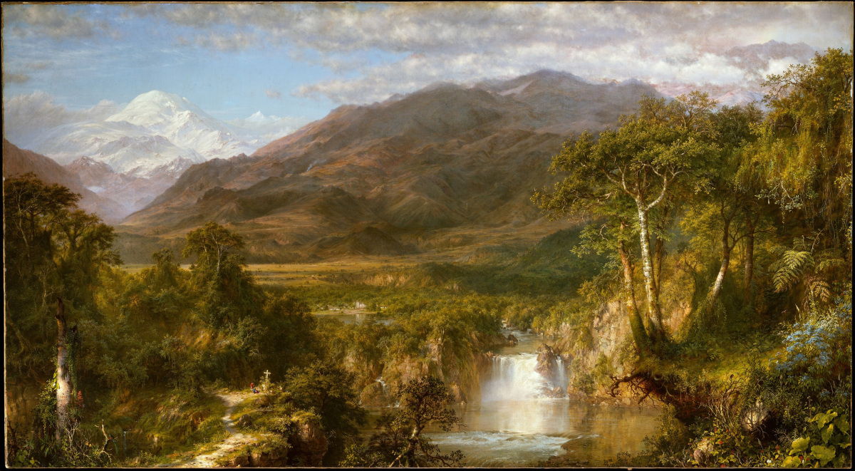 The Heart of the Andes, by Frederic Church (1859) Credit: The Heart of the Andes, 1859, oil on canvas, 66 1⁄8 × 120 3/16 in., The Metropolitan Museum of Art, New York, Bequest of Margaret E. Dows, 1909, 09.95