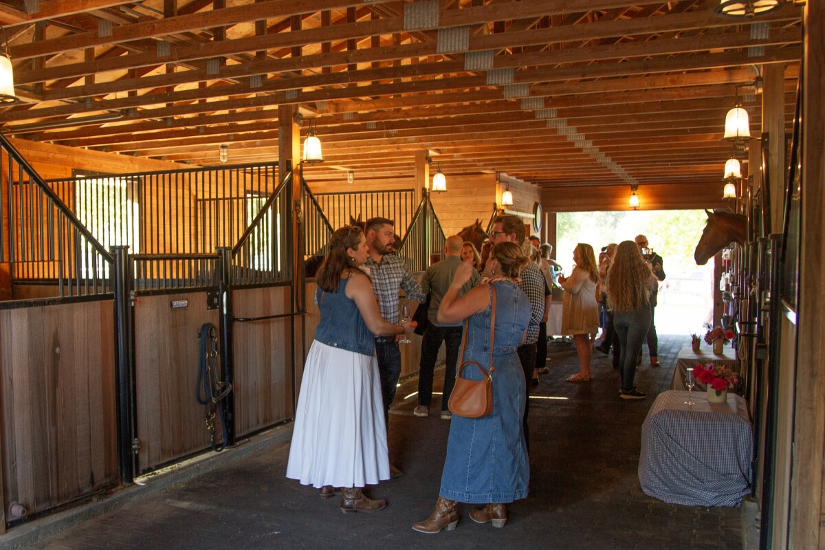 VIP Champagne Reception in the Barn at RockRose Ranch