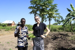 Claire Fedele, US Executive Director, at the site of Shade's sustainable community garden 