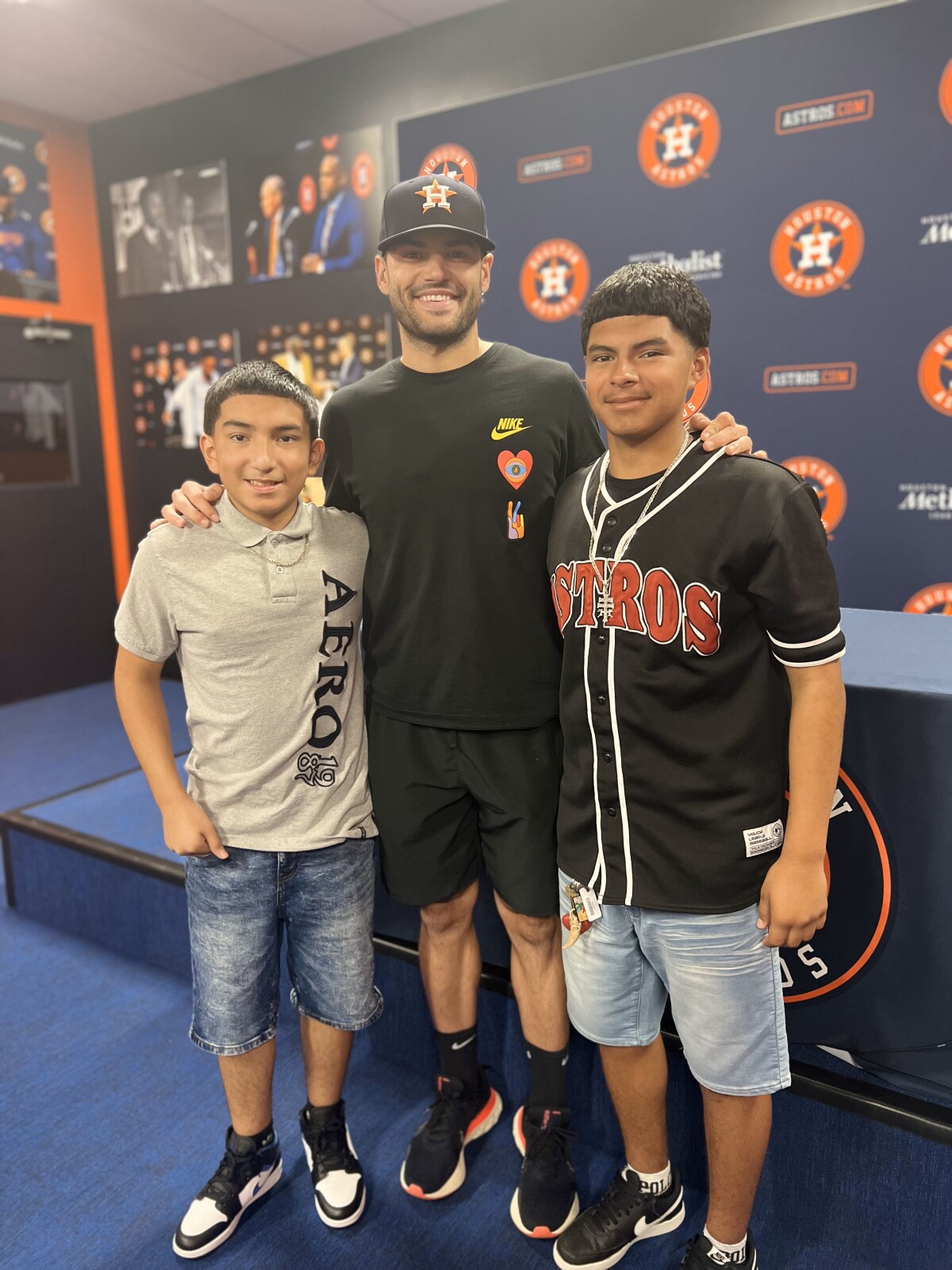 Angel and Devin with Lance McCullers