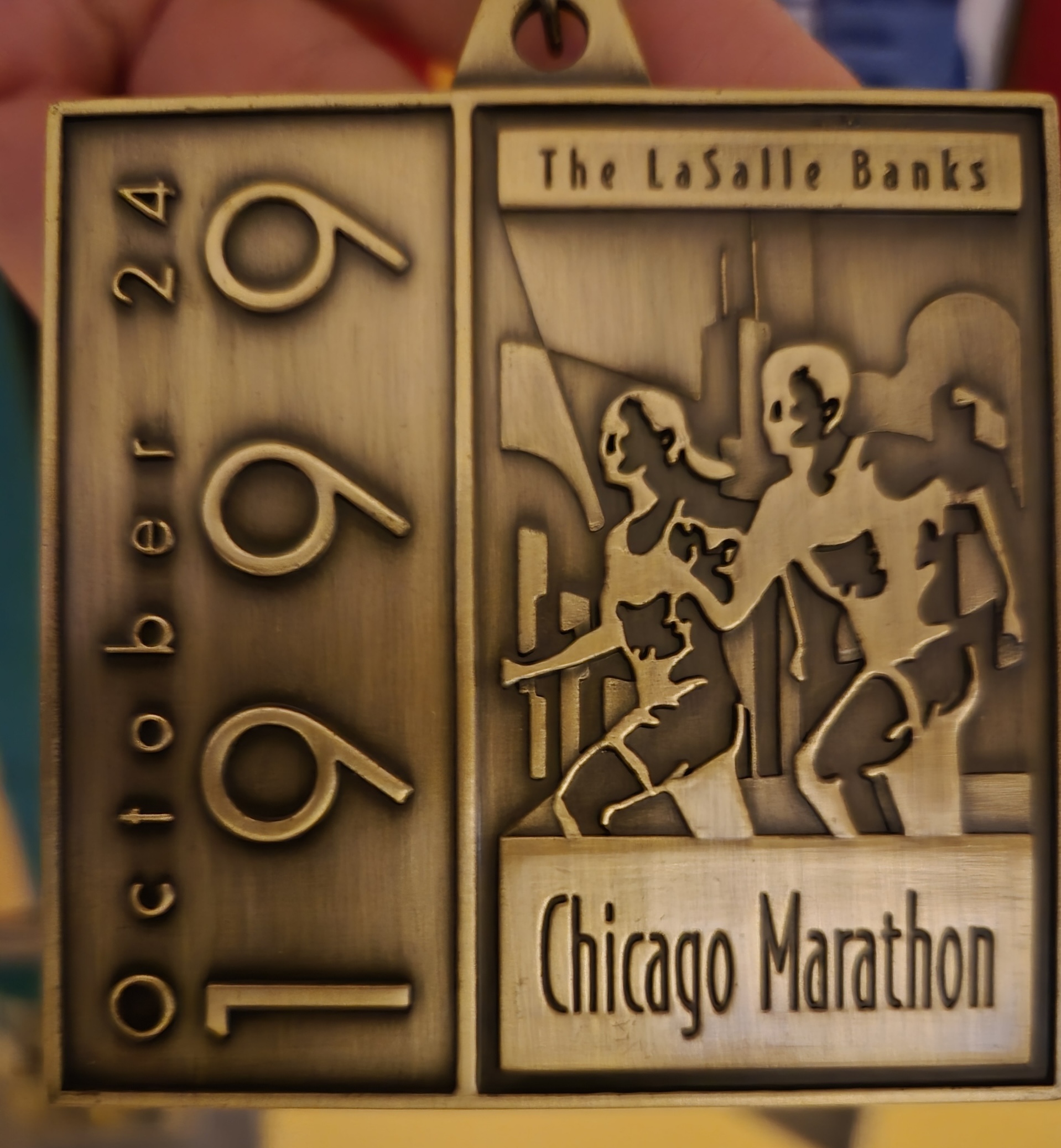 My Mom's First Chicago Marathon Medal in 1999