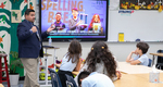 Going over the Miami Herald Spelling Bee with Mrs. Cardona's Gifted Reading class in Royal Palm Elementary in November 2022.
