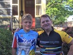 Liam and me before the 2019 Bikes not Bombs ride...when he was just 12