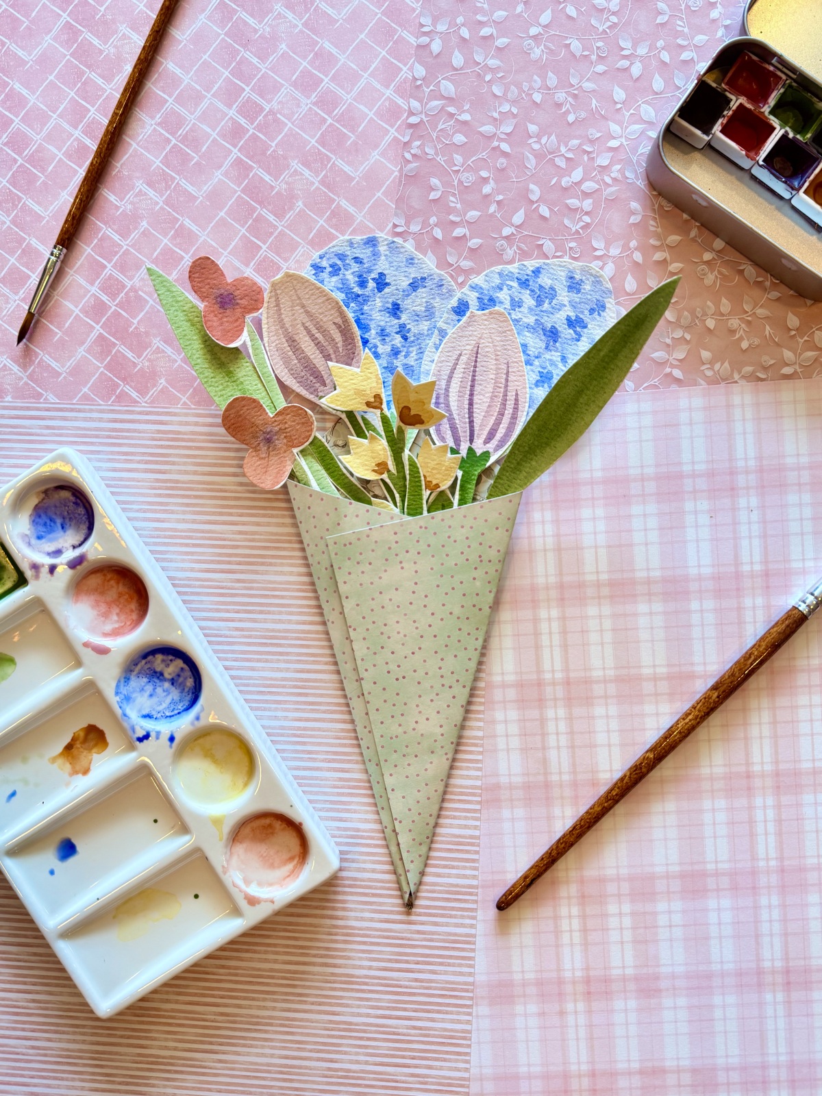 Watercolor Bouquet Workshop led by Birdette's