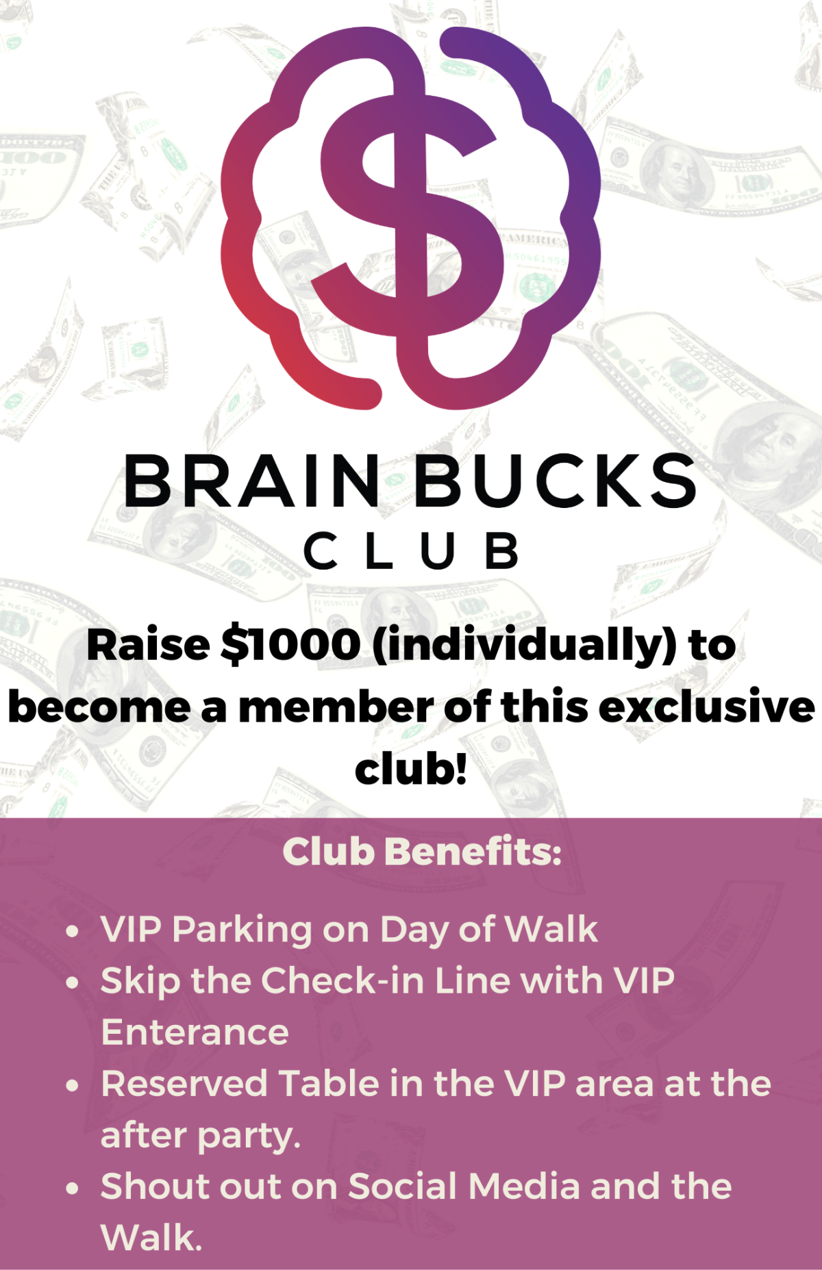 Become a member of the Brain Bucks Club!
