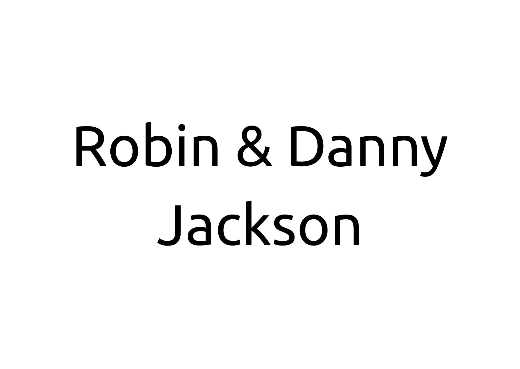Robin and Danny Jackson
