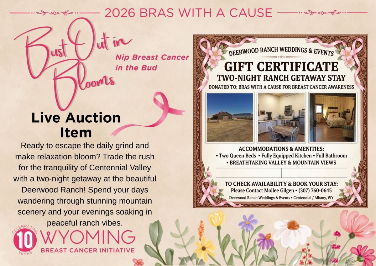 2026 Bras with a Cause Live Auction Item: 2 Night Deerwood Ranch Stay