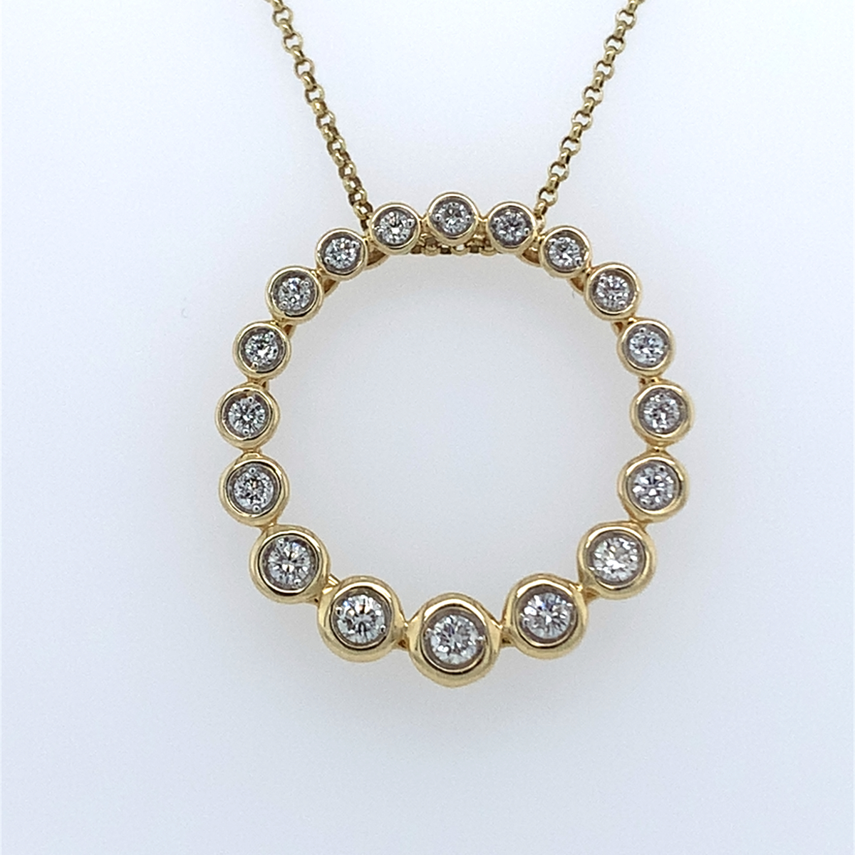 Golden Eternity Diamond Circle Necklace