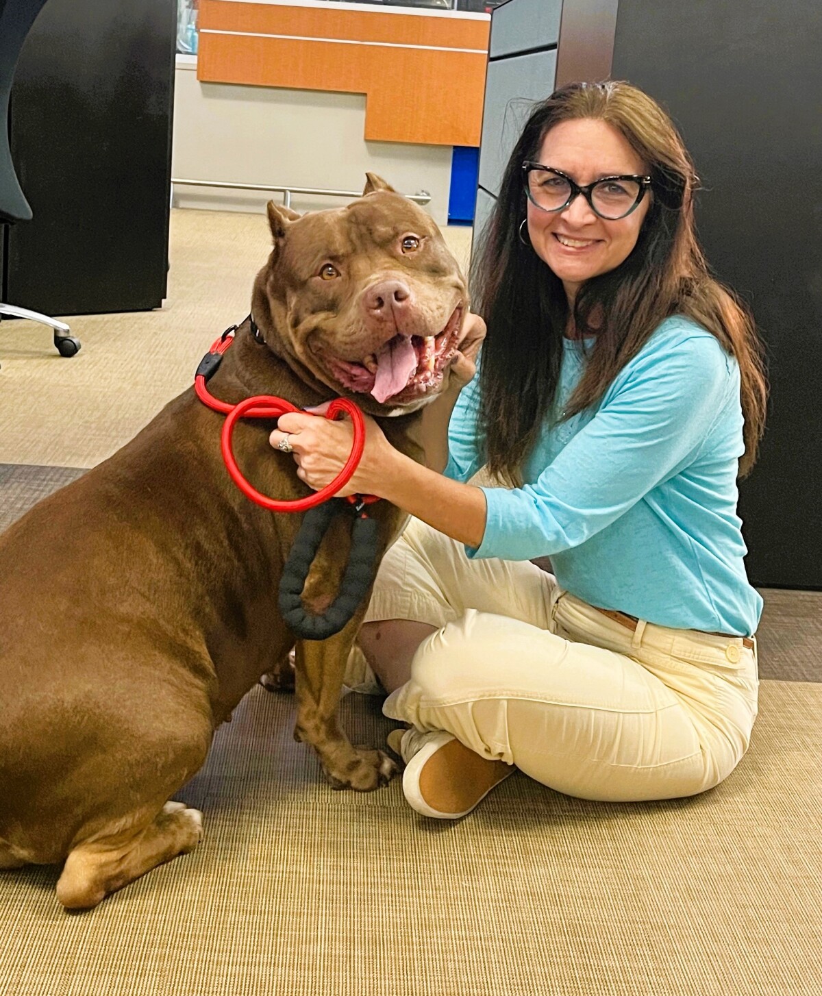 Bella and I visiting Local 10 News