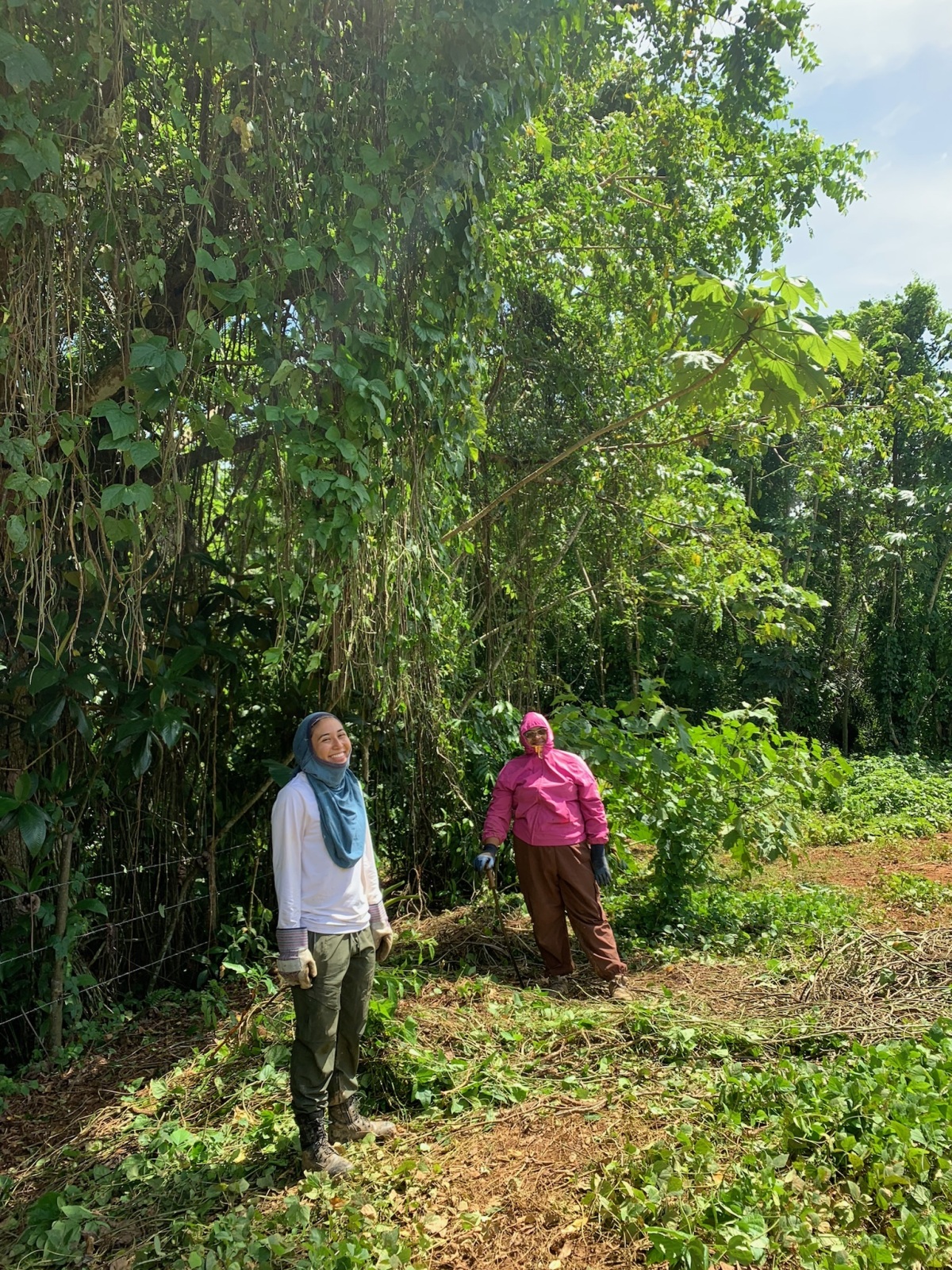 Postsecondary students, Cinthia & Fransee, learning Farming in Puerto Rico