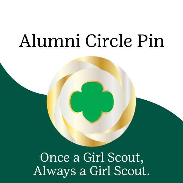 Alumni Circle Pin available with a $120 optional donation  or $10/month pledge