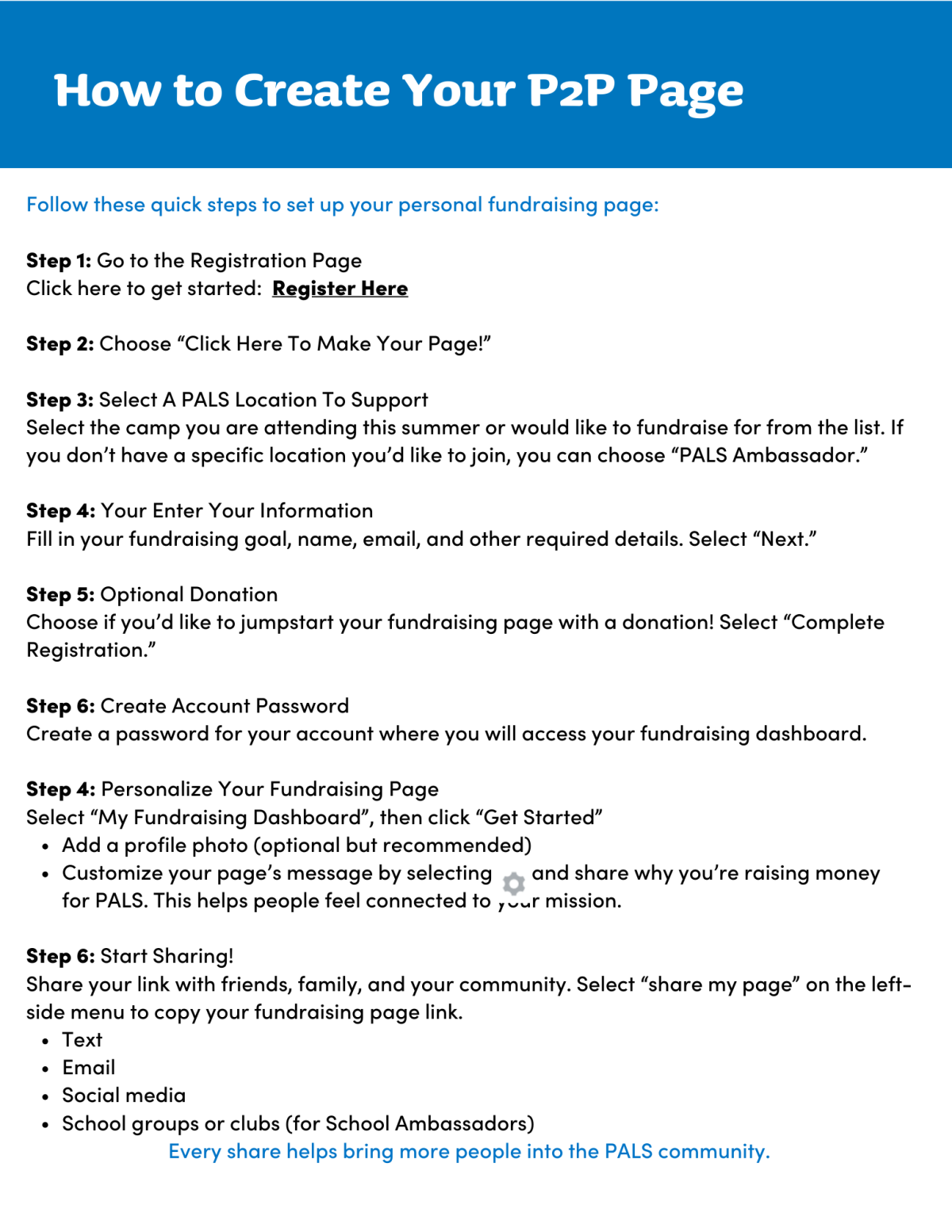 Making Your P2P Page