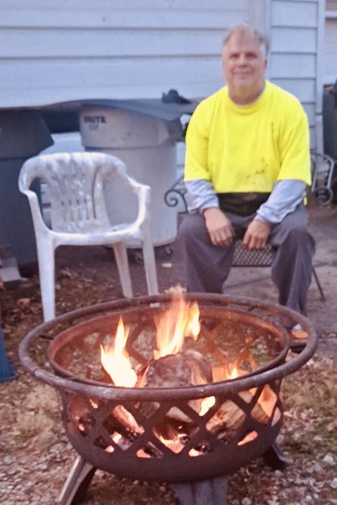 David at his Fire pit