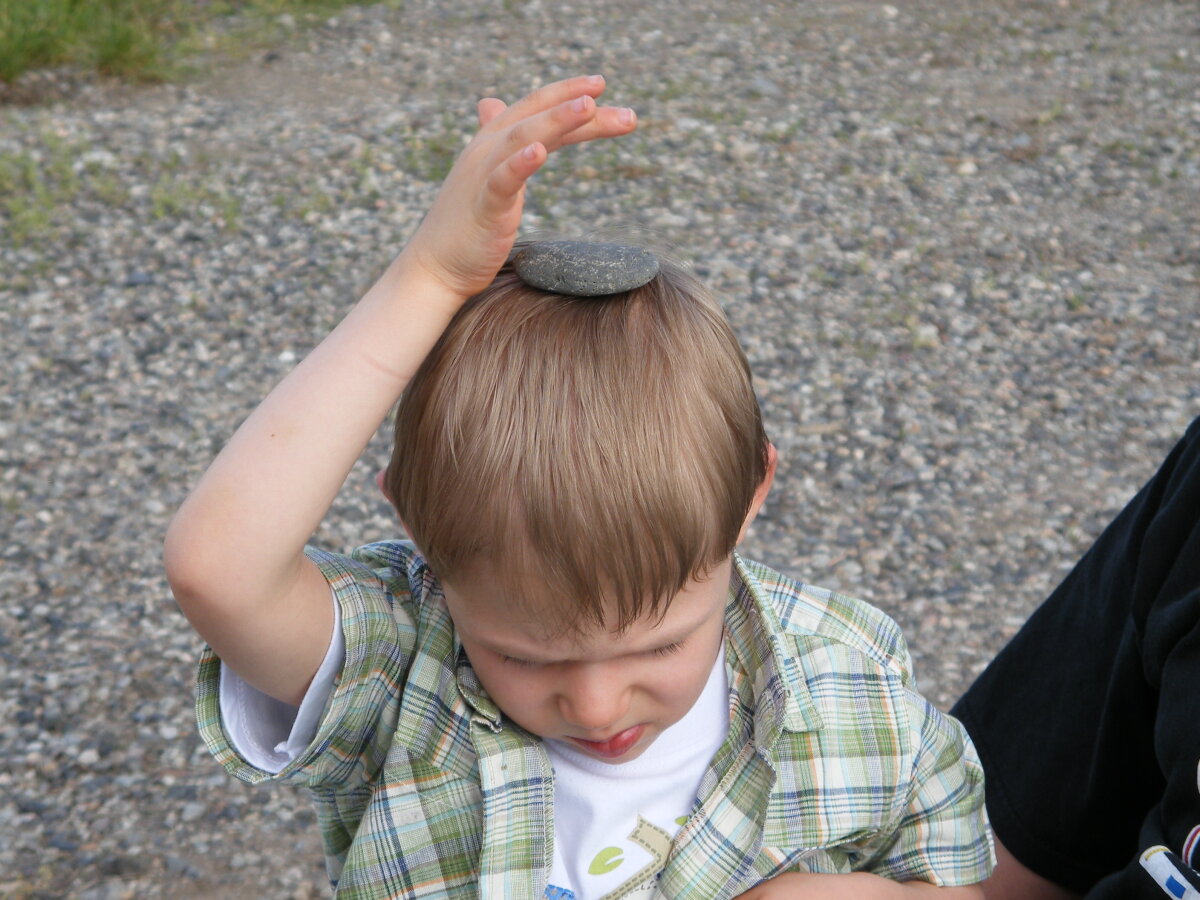He also loved to balance things on his head.
