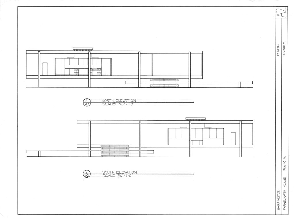 Elevation Drawing of the Farnsworth House