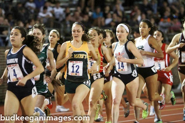 Emily Frydrych at Penn Relays mile in 2011. 4:57.11
