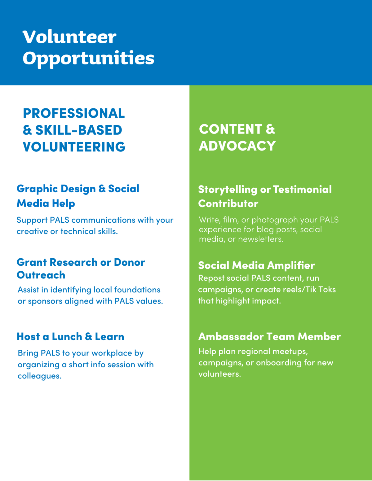 Volunteer Opportunities