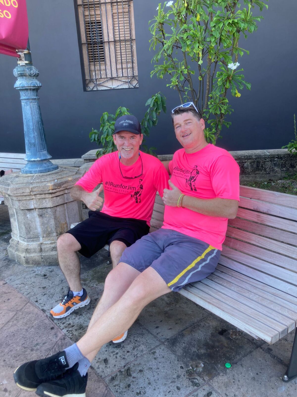 Thomas and Tim. Great friends of Jim take a seat in Old San Juan after our 5k freedom run.