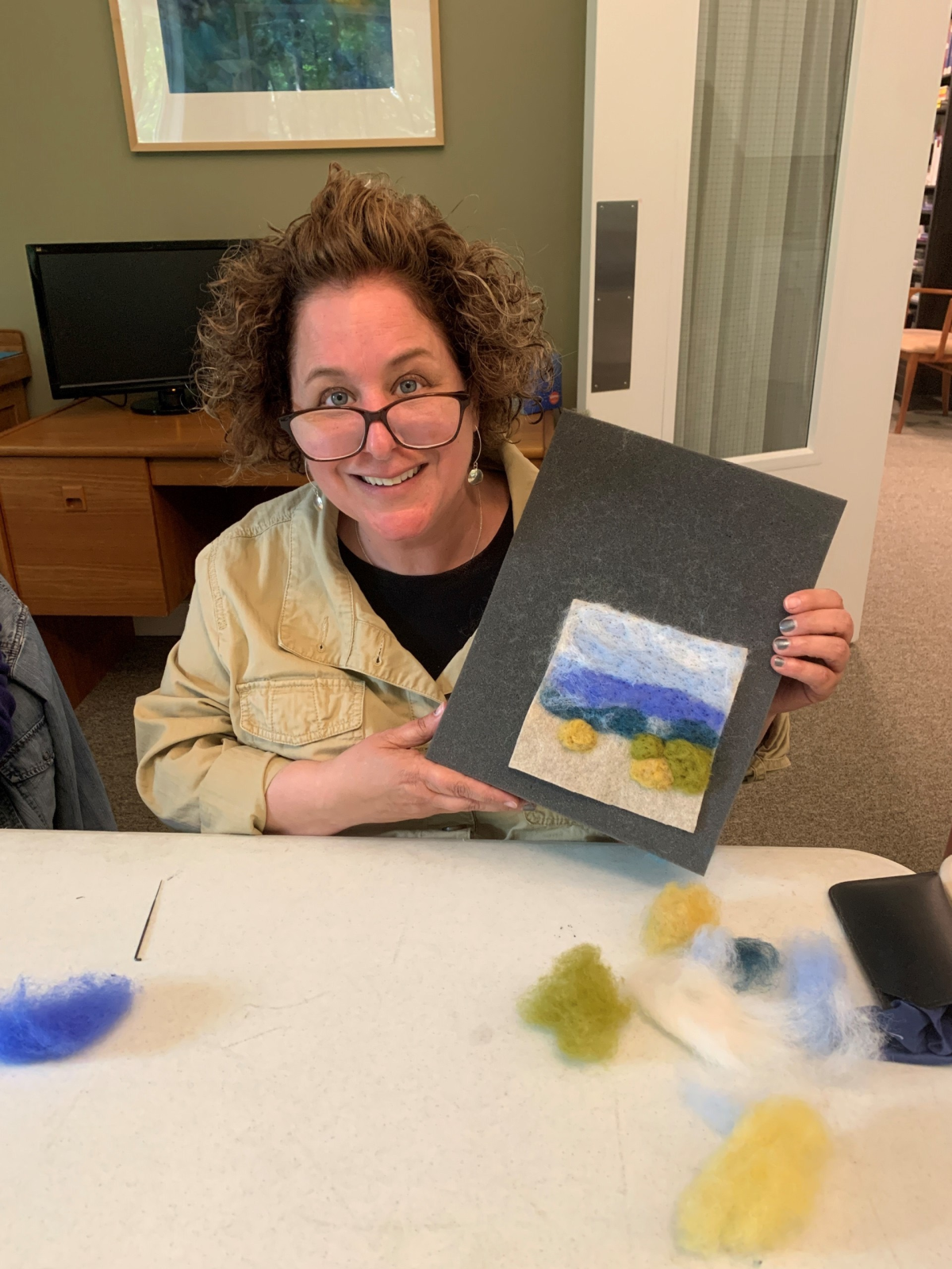 Fabrizia felting at the Healing Garden