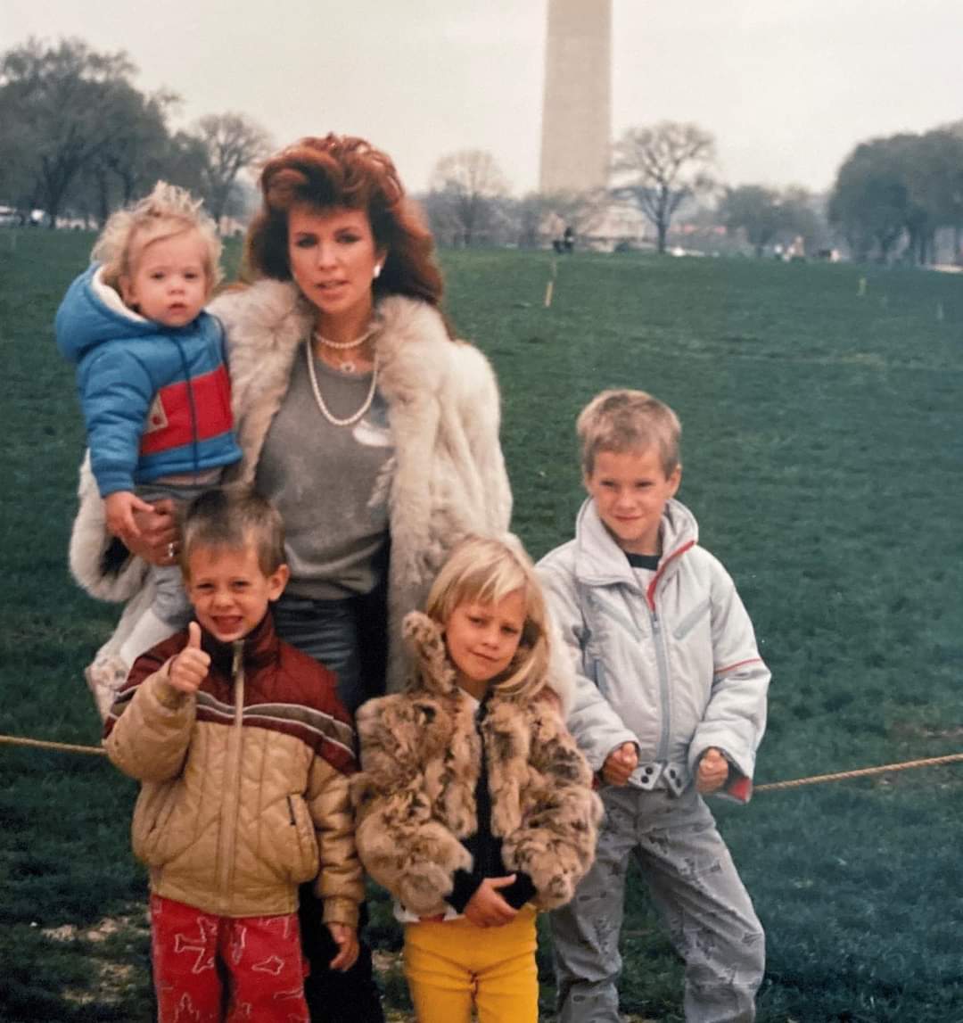 Mom with her fearsome foursome circa 1986.