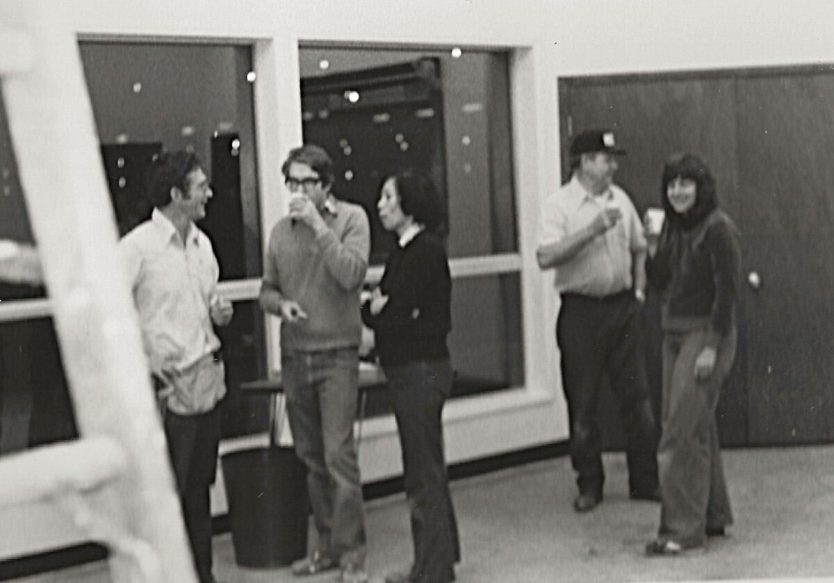 Volunteers helping with original construction