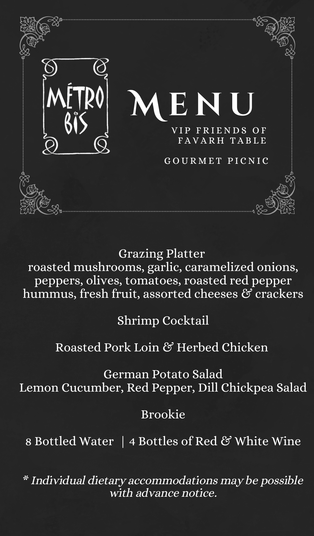 Only Available With VIP Friends of Favarh Table