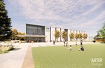 Rendering of the South view of the exterior of Grand Forks Children's Museum